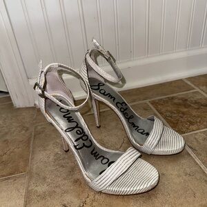 Sam Edelman Striped Cream Heels